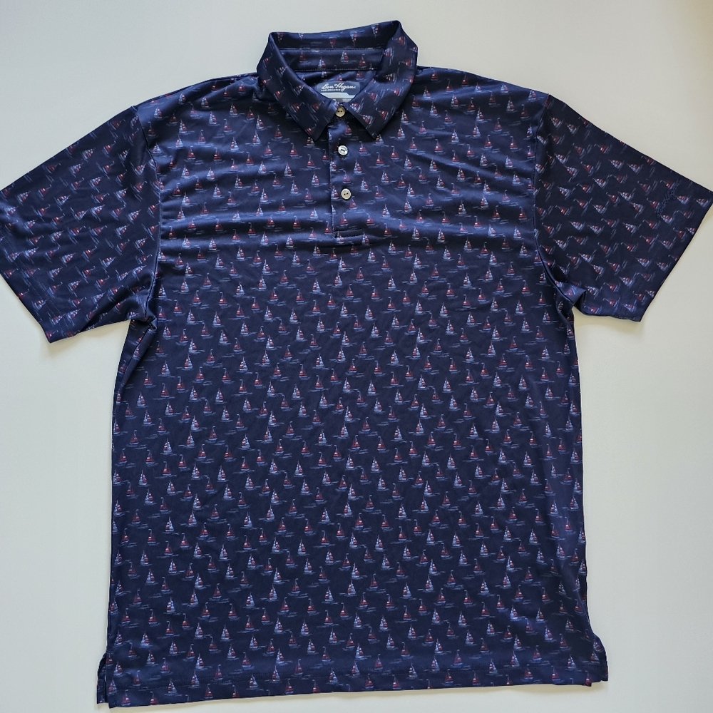 Ben Hogan performance mens medium Blue Sailboat Golf polo